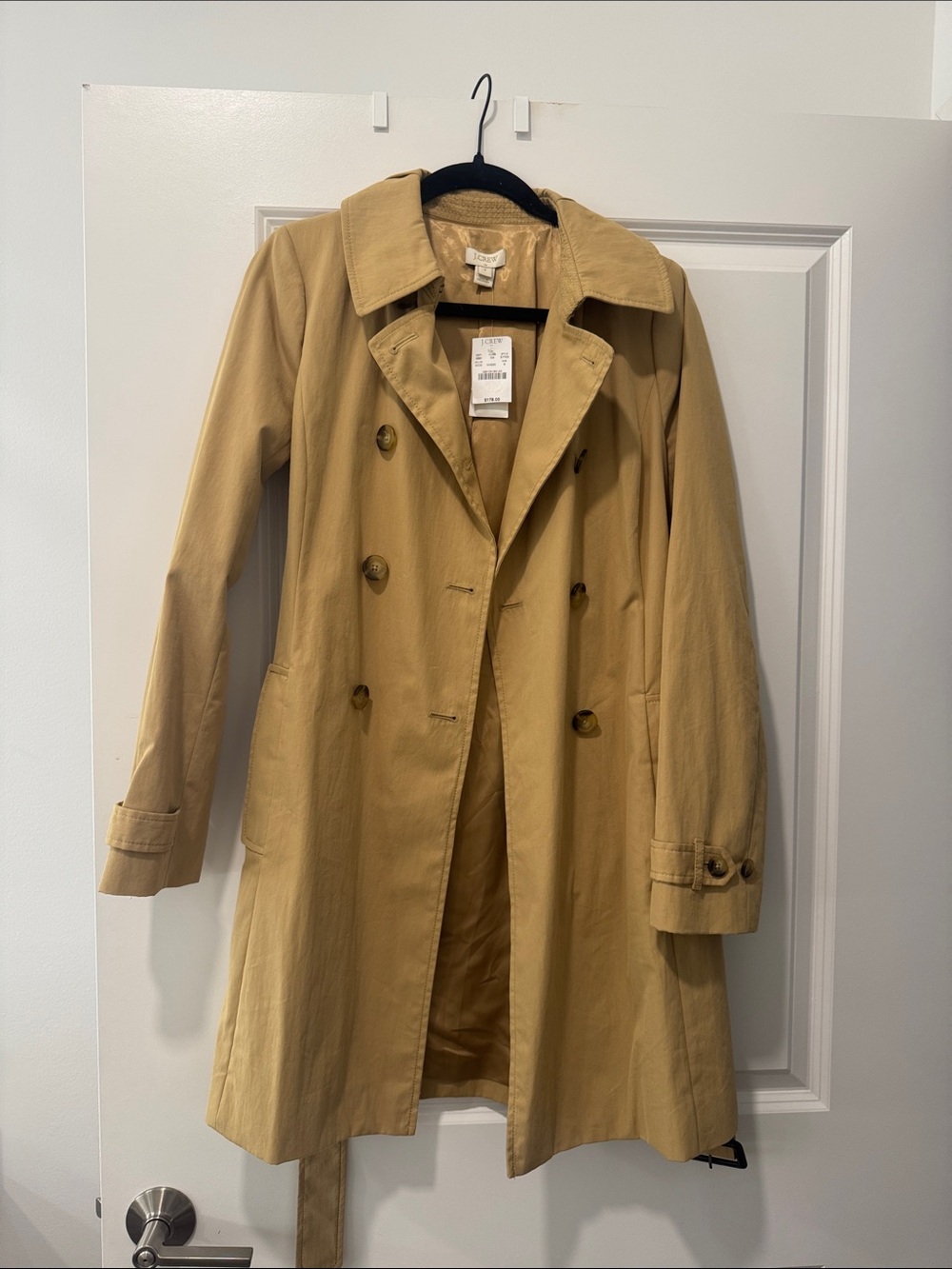 J. Crew Classic Double-Breasted Tan Trench Coat